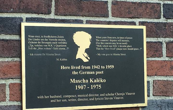 A Pilgrimage to Kaléko plaque on Minetta Street image